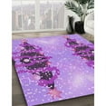 thumbnail image 3 of Ahgly Company Machine Washable Indoor Round Transitional Dark Orchid Purple Area Rugs, 7' Round, 3 of 7