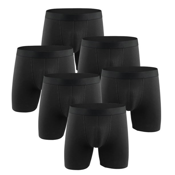 RXIRUCGD Men's Underwear Men's Underwear Cotton Large Size Fatty Men's Boxer  Underpants Extra Long Sport Solid Color Mens Underwear Boxer Briefs Pack  Black 