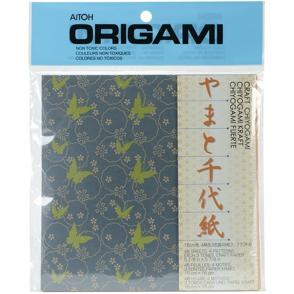 Aitoh Craft Chiyogami Origami Paper, 5.875 by 5.875-Inch, 48 Sheets