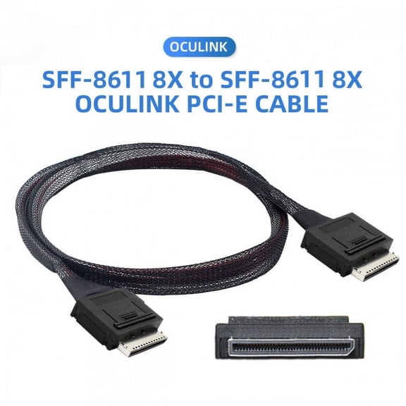 FVH OCuLink PCIe PCI-Express SFF-8611 8x 8-Lane to OCuLink SFF-8611 8x SSD Data Active Cable 50cm