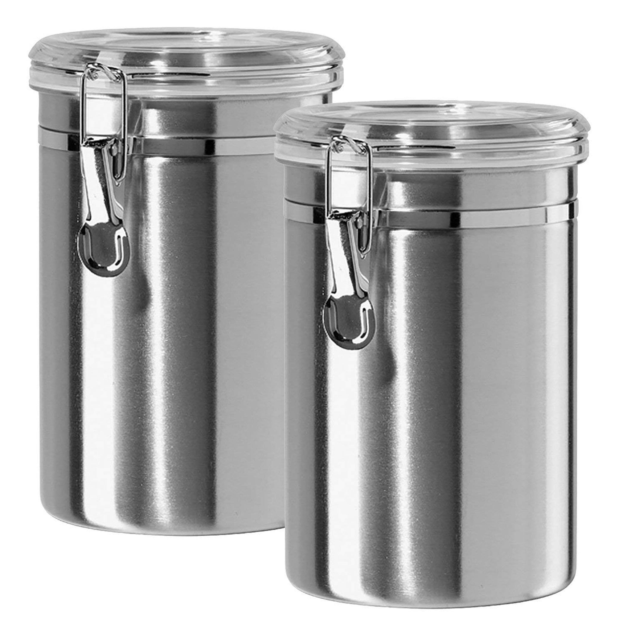 Canister Set Stainless Steel Beautiful Canisters For Kitchen Medium 64 Fluid Oz With