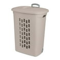 thumbnail image 2 of Sterilite 3-Pack Ultra Wheeled Hamper, Laundry Basket with Lid and Handle, Gray Pumice, 2 of 11