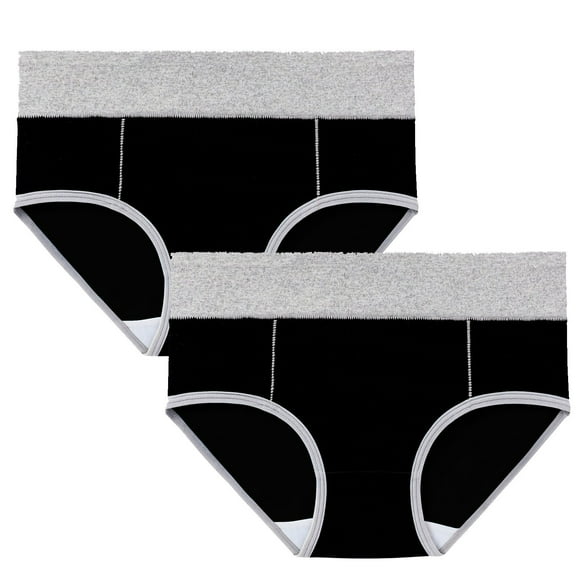 Scyoekwg Womens Underwear Cotton Hipster Panties Comfort Seamless Hip Lifting Ladies Underpants Patchwork Stretchy High Waisted Underwear Underpants Pack of 2(Black,M)