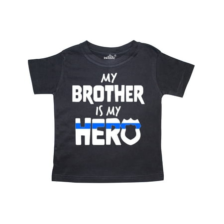 

Inktastic My Brother is my Hero Police Officer Family Gift Toddler Boy or Toddler Girl T-Shirt