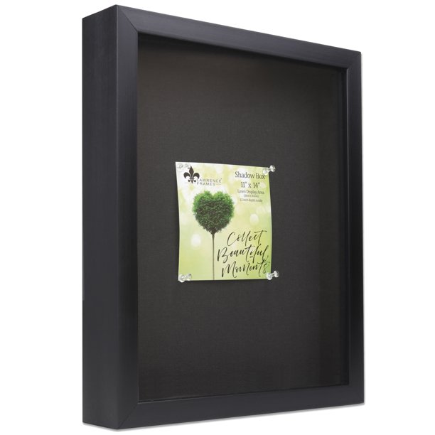 11x14 Black Shadow Box Frame with Black Linen Display Board Walmart