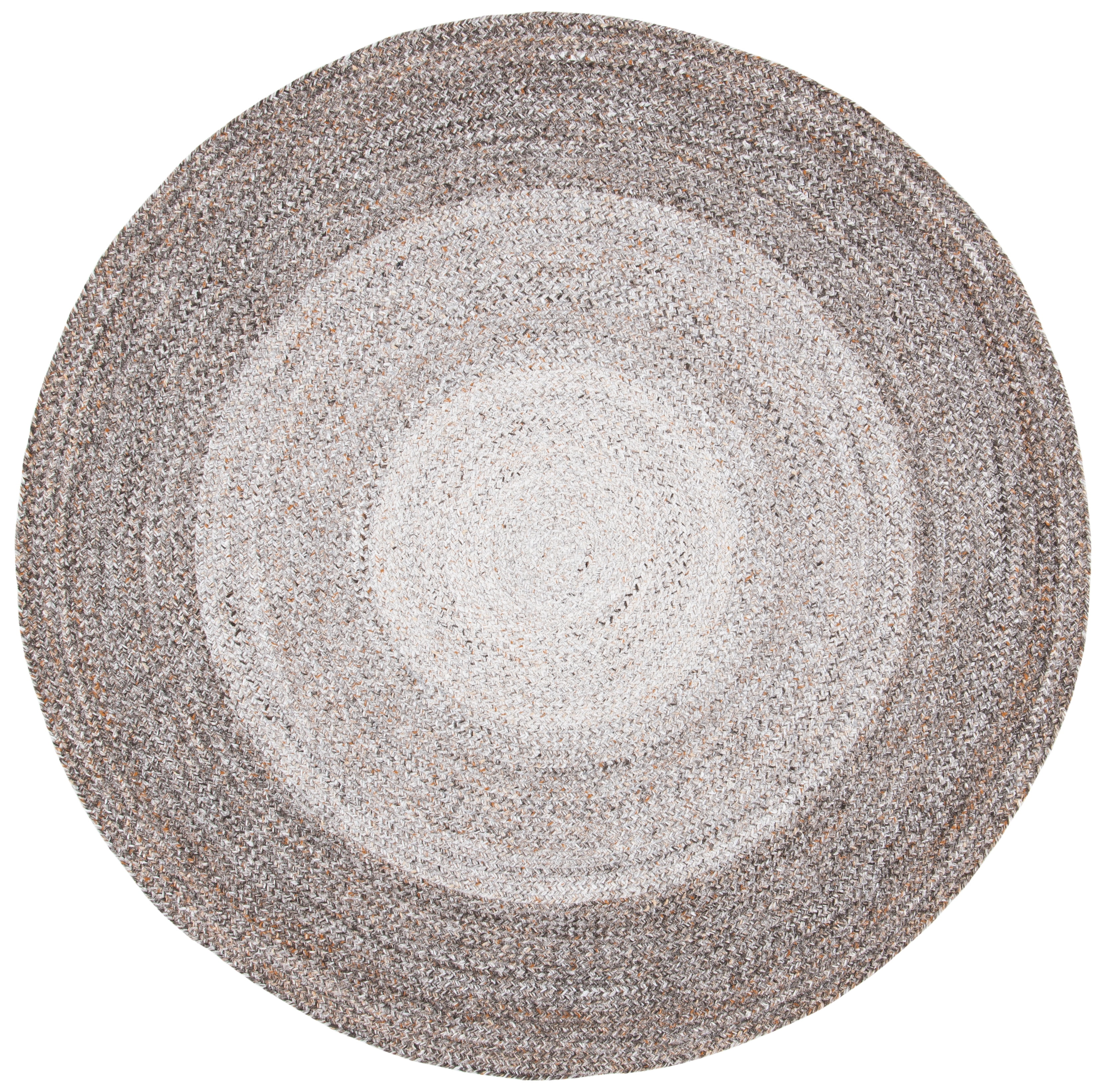 SAFAVIEH Braided Osmond Geometric Polyester Reversible Area Rug, Brown/Beige, 10' x 10' Round