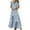 Blue, variant on Sentmoon Summer Dresses Plus Size Short Sleeve Breathable Wedding Guest Dress Formal with Print Loose V Neck Ladies Dresses Comfy Everyday Dress Red XXL