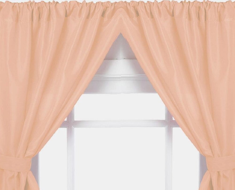Royal Bath 5 Gauge Vinyl Window Curtains With Two Panels And Two Tie