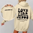 thumbnail image 5 of TYGHBN Women's Letter Print Hoodies Long Sleeved Hoodie with Pockets Athletic Hoodies for Women Female Sweatshirt Sweatshirts Baggy Tan Sweatshirt Women Hoodie Snap Button Hoodie Long Length Zippe, 5 of 6