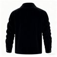 thumbnail image 5 of Men's Long-Sleeve Corduroy Jacket with Lapel, Pockets and Single-Breasted Fleece-Lined Design for Warmth, Fashionable Casual Style, Fall and Winter Wear, and Holiday Events,Black,L, 5 of 5