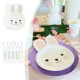thumbnail image 5 of Comefolife Easter Bunny Rabbit Paper Plates, Easter Party Supplies, Easter Dessert Plates, Easter Bunny Egg Paper Plates and Paper Packing Bag Sets, Easter Party Supplies Tableware Set, 5 of 7