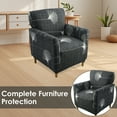 thumbnail image 6 of Dznils Polyester Armchair Slipcover Stretch Printed Furniture Chair Cover, Black, 6 of 10