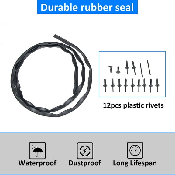 Kojem Front Fascia Bumper Hood Seal Waterproof with Rivets Compatible with 2008-2017 Dodge Challenger - Replace for 68051392AA