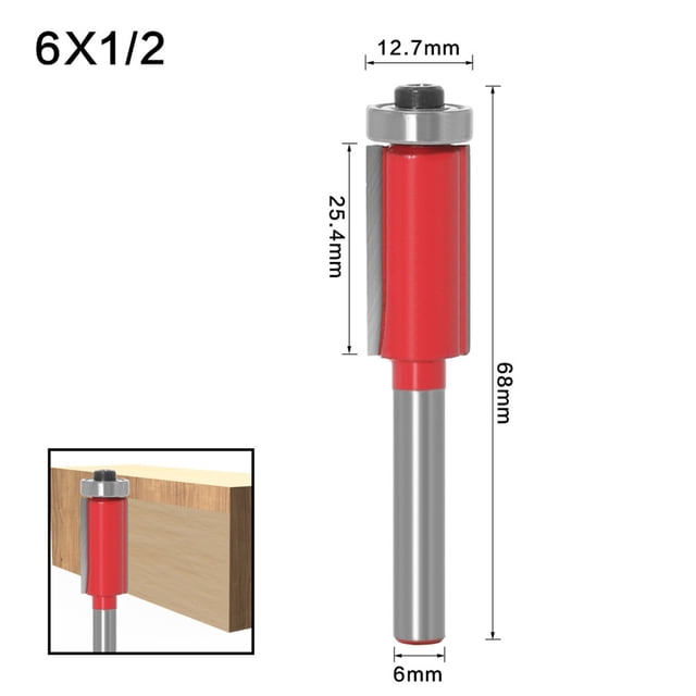 Oliegs Heated Blanket 6mm Shank Straight Flush Trim Router Bit Woodworking Cutting Tool Chocolate