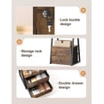 thumbnail image 4 of Skyhill Jewelry Cabinet Armoire, Full-Length Mirror Lockable with with 2 Drawers and Shelf（Brown）, 4 of 8