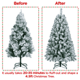 thumbnail image 3 of Yaheetech 4.5ft Snow Hinged Flocked Artificial Christmas Tree with Foldable Metal Stand & PVC Tips, 3 of 8