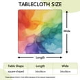 thumbnail image 2 of Colorful Tie Dye Blot Pattern Square Fitted Tablecloth with Elastic Edge,Square Table Cover,Washable Elastic Table Cover for Home Kitchen Party Decor 34"x34", 2 of 6