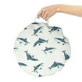 thumbnail image 2 of Sea Animals Round Floor Cushion with Handle, Repeated Cartoon Sharks Swimming to Different Directions Pattern, Pillow for Living Room & Dorms, 18" Round, Slate Blue and Eggshell, by Ambesonne, 2 of 4