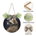 thumbnail image 2 of Raccoon Space Universe Welcome Sign for Front Door Wreath Door Sign for Farmhouse Porch Decoration Indoor Outdoor, 2 of 7