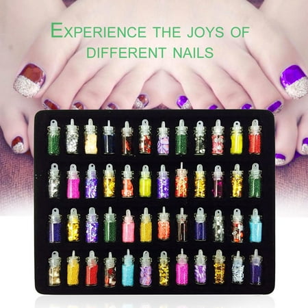48 Bottles Set Popular Design Women Nail Beauty Nail Art Stickers Diy 3d Glitter Powder Manicure Decorations Set Walmart Canada