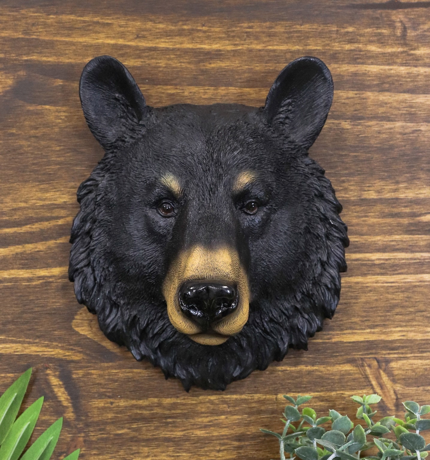 Ebros Gift The Brave Black Bear Head Wall Decor Plaque 8"H
