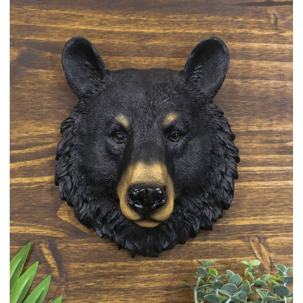 Ebros Gift The Brave Black Bear Head Wall Decor Plaque 8"H Wall Decor
