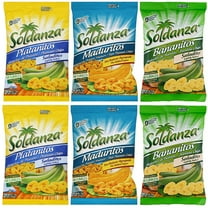 Journey of Snacks "Seri's Choice International Snack" Soldanza Plantain Chips Variety Pack 2.5oz (Pack of 6) | 2 Lightly Salted, 2 Ripe, 2 Banana