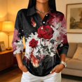 thumbnail image 2 of Garbnen Halloween Women's Polo Shirts Funny Pumpkin Ghost Moon Women Golf Shirts Fall Winter 3/4 Length Sleeve Womens Pullover Gray M, 2 of 4