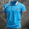 thumbnail image 3 of Homeyce Mens American Flag Golf Shirts 250 Years Of Liberty 4th Of July Polo Shirts Short Sleeve Usa Flag Print Polo Shirt Button Up Independence Day Patriotic Golf Shirts,Blue XL, 3 of 3
