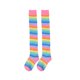 thumbnail image 3 of Minnieouse Paquete de 2 calcetines a rayas de talla grande hasta el muslo, elasticidad, transpirabilidad, cómodos, cálidos, apariencia de moda, Medias arcoiris rosa, 3 of 6