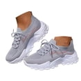 thumbnail image 1 of DXOUPM Chaussures de Course pour Femmes Décontractées en Maille Plateforme Lacets Chaussures de Tennis Confortables, 1 of 3