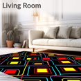 thumbnail image 2 of ODIKA 4x6 Machine Washable Non-Slip Area Rug, Geometric High Traffic Rug, Black, 579861, 2 of 7