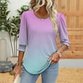 thumbnail image 6 of Baberdicy 3/4 Sleeve Ruffle Blouse - Women's Faux Cotton Dressy Top, Elegant Casual Tunic for Office or Special Occasions (Pink | S), 6 of 9