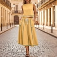 thumbnail image 2 of VBTAPA Womens Skirt Sets 2026 Summer 2 Piece Outfits Sleeveless Crop Top Drawstring Maxi Skirts Matching Lounge Set Yellow XL, 2 of 8