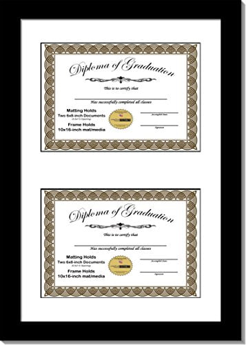 Mahogany Finish Diploma Frame with Black Matting Holds 6x8-inch Documents with Glass and Installed Wall Hanger CreativePF 6x8-8x10 