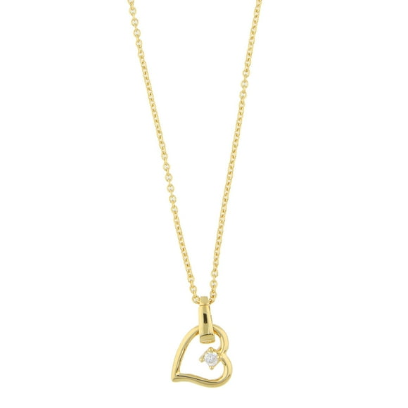Collar para Mujer con Cristal Fino Swarovski en forma de Corazon Chueco– Bañado en Oro 14k- Collar Elegante y Brillante-Collares de Mujer de Moda- Joyería para Mujer de Moda- Regalo especial Ortiz Espinosa Temporada