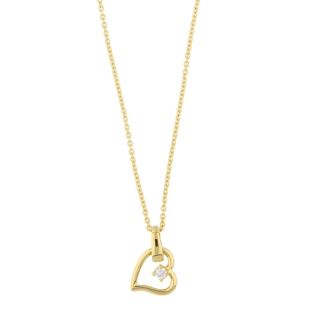 Collar para Mujer con Cristal Fino Swarovski en forma de Corazon Chueco– Bañado en Oro 14k- Collar Elegante y Brillante-Collares de Mujer de Moda- Joyería para Mujer de Moda- Regalo especial Ortiz Espinosa Temporada