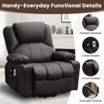 thumbnail image 5 of JMYMRY Leather Power Lift Recliner Chair for Elderly with Heat and Massage, Adjustable Angle, Side Pocket and USB Charge Port for Living Room, Brown, 5 of 8