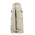 thumbnail image 5 of Men's Baggy Wide Leg Cargo Pants for Hiking Work Travel, Parachute Pants Elastic Waistband Quick Dry Lightweight Capming Pants with Large Flap Pockets, 5 of 9
