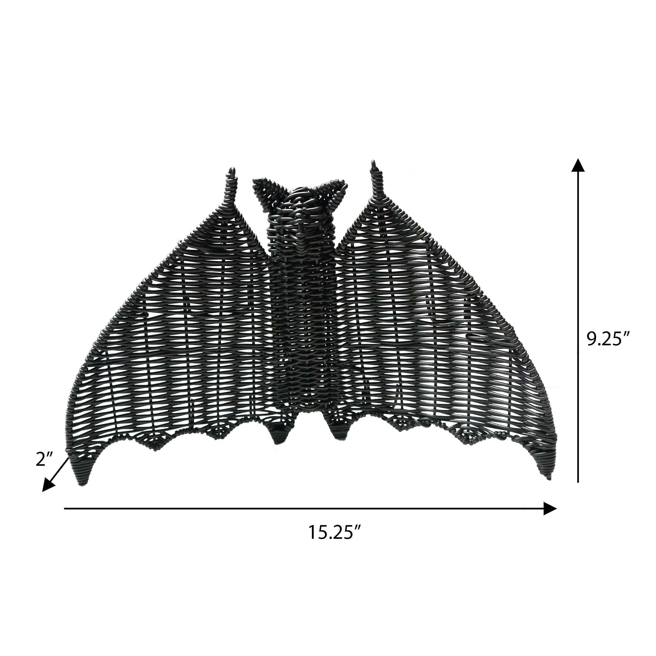 Woven Bat Decoration, Black, 15.25" x 9.25", Halloween by Way To Celebrate