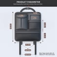 thumbnail image 3 of Premium Faux Leather Car Backseat Organizer - 39x34cm Black Multi-Pocket Storage Solution for Drinks, Tablets, Toys & Essentials - Waterproof, Foldable, Easy Install with Headrest Straps - Durable, 3 of 6