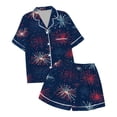 thumbnail image 4 of Kids' 4th Of July Printed Satin Pajama Set Short Sleeve, 4 of 4