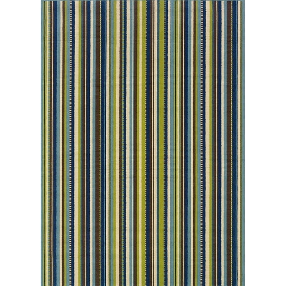 Moretti Crowne Indoor/Outdoor Area Rug 1004X Blue Patio Lines 7' 10" x 7' 10" Round