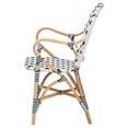 thumbnail image 4 of Baxton Studio Bryson Modern French Blue and White Weaving and Natural Rattan Bistro Chair, 4 of 7