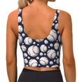 thumbnail image 4 of Goofa Cute Basebal Printed Sports Bras for Women, High Impact Running Bra Workout Crop Tank Tops Longline Sports Bra Push up-Medium, 4 of 9