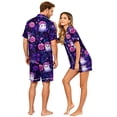 thumbnail image 4 of Halloween Pj Set Halloween Couple Pajamas Matching Sets Button Up Pajamas Spooky Pajamas Women Halloween Pajamas Couple Pajamas Matching Sets Womens Pajama Sets With Pockets, Purple, S, 4 of 5