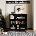 thumbnail image 4 of Wiilayok 31.5" Fluted Buffet Sideboard Cabinet with Unique Pop-up Doors & Adjustable Shelves, Modern Console Storage for Living Room, Dining Room, Kitchen, Hallway （Black Gray）, 4 of 7