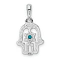 thumbnail image 3 of 14K White Gold Charm Pendant Synthetic Turquoise 25 mm 13, 3 of 4