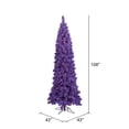 thumbnail image 2 of Vickerman 108" PVC Fir Dura-lit LED Artificial Christmas Tree in Flocked Purple, 2 of 2