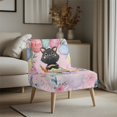 thumbnail image 3 of HELLHERO Dustproof Accent Chair Cover for Dining Room, Stain Protection Armless Accent Chair Protector, Easter Egg Black Cat Pattern, 3 of 8
